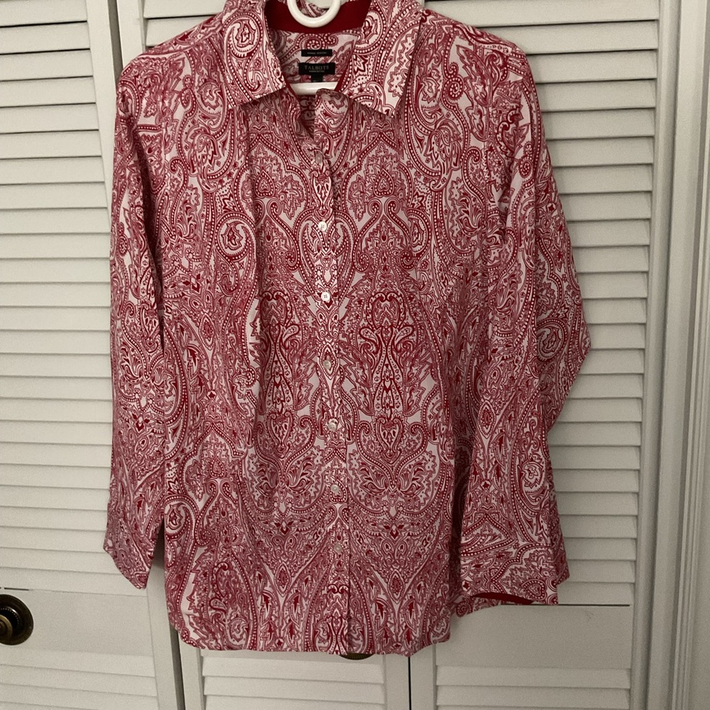 Talbots Red Paisley Women's Top